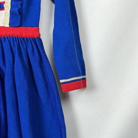 Mini Boden blue and Red Nutcracker Sweater Dress NWT size 3-4 years - Picture 7 of 14